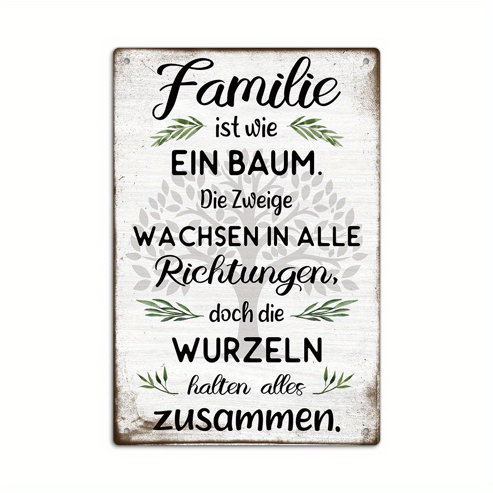 Image of Putuo Decor 1pc German Vintage Metal Sign, Family Is . All Directions, But The Hold ., Wall Art Decor For Home Room Deck Patio Porch, Gift