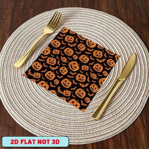 20pcs spooky halloween bat napkins suitable for theme party birthday wedding tableware elegant paper table decorations with bats pumpkins for special occasions graduation for halloween party supplies 2d flat