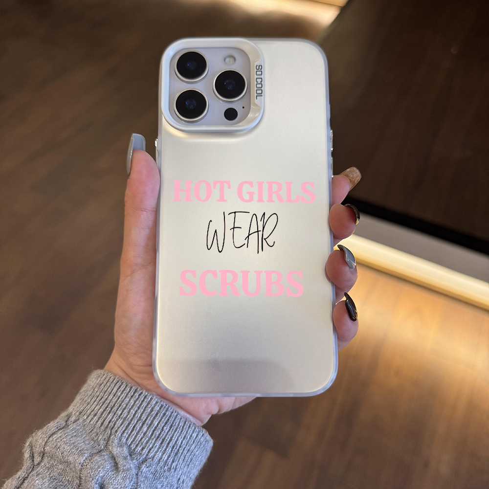 TEMU Phone Case - Trendy Phone Case Featuring A Pink Medicine Girl Design, Perfect For Hot Girls Who Wear Scrubs. Compatible With For Iphone 16, 11,