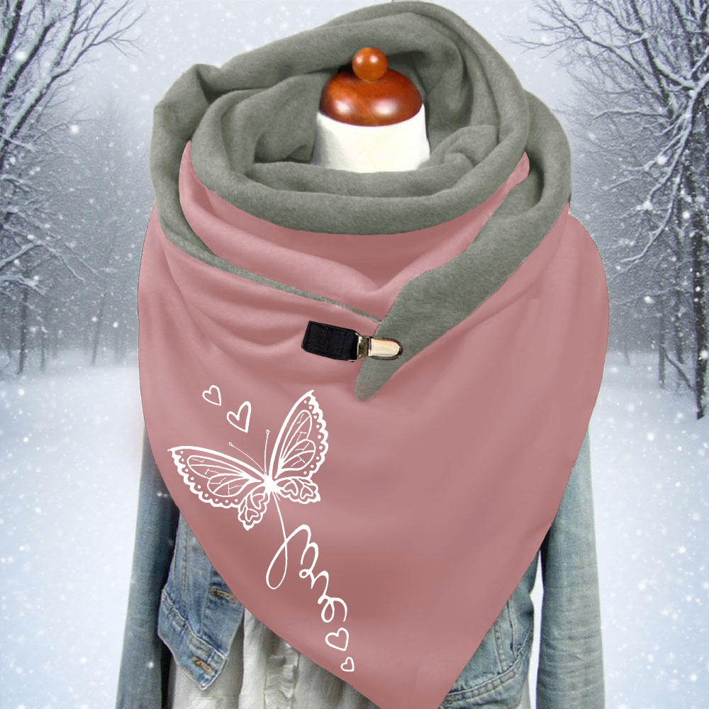 Spring Heart Letter And Print Neck Warmer, Your Neck Warm, Soft And Comfortable, Colorblocked Windproof, And Warm Triangular Scarf