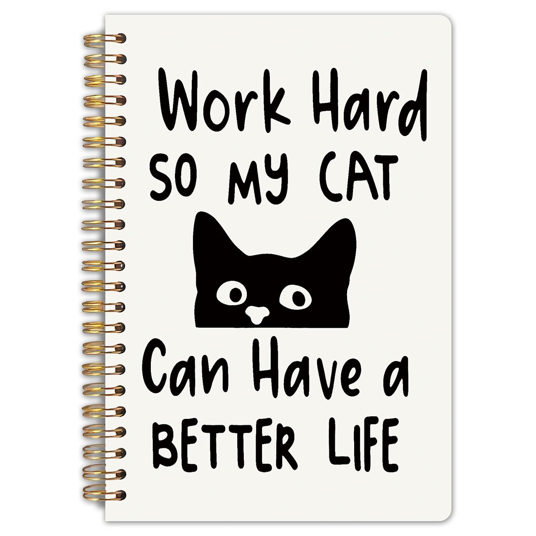 TEMU 1pc Cat Can Have Theme Spiral Notebook | 5.5x8.3 Inches, High Quality Inner Pages, Lined, Durable Binding, Perfect Gift For Cat Parents