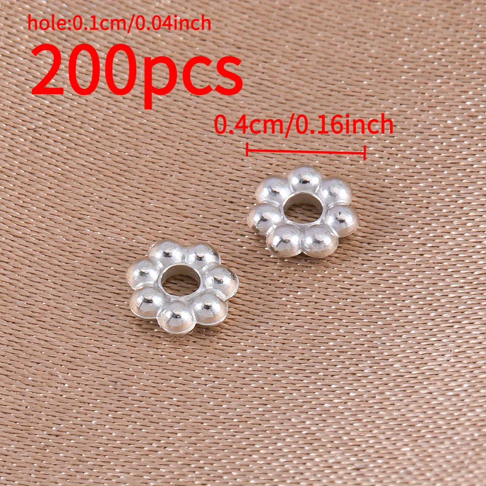200pcs Fashion Ccb Small Flower Beads Flat Beads Spacer Beads For Diy Homemade Necklace Strings Jewelry Crafts Bead Jewelry Kit