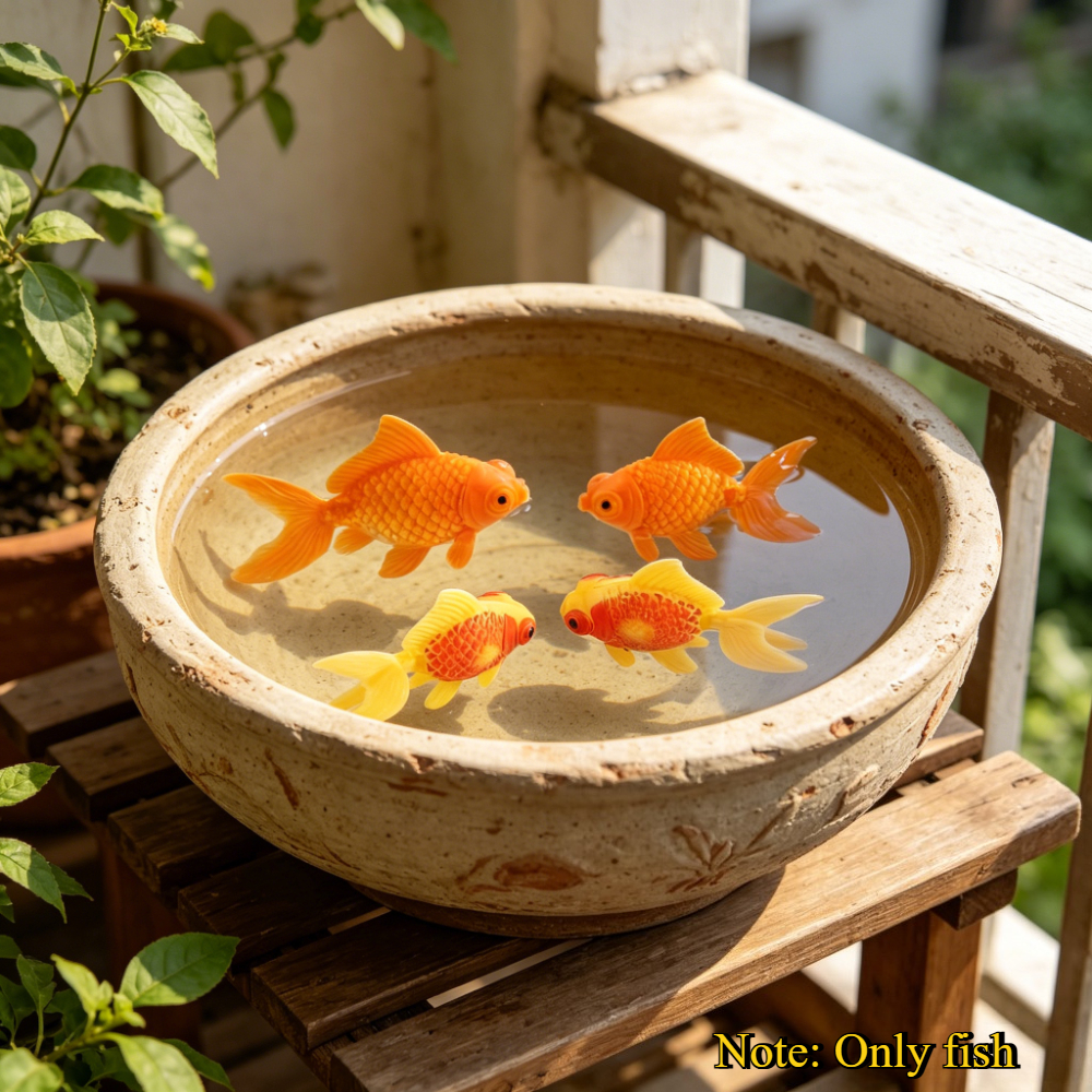 TEMU 4pcs Floating Goldfish Decorations, 2 Orange   2 Golden Orange, Realistic Fake Fish For Aquariums, Durable Plastic Material, Colored Fish Tank