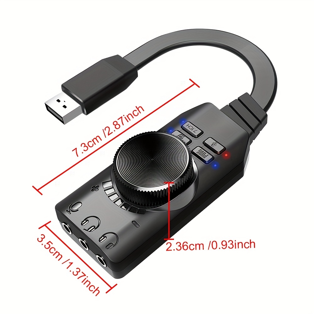 externe usb 7.1 soundkarte für gaming, verbessert audioeffekte computern, laptops und mobilen geräten