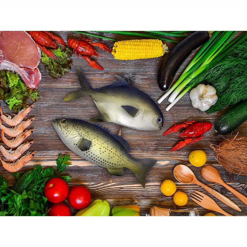 5 Pièces Modèles Viande Poisson Artificielle Réaliste - Jouets Cuisine Décoration 7.8x3.5cm