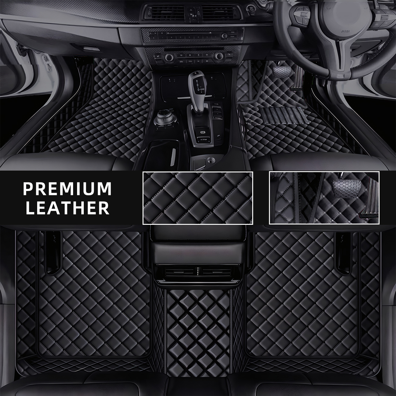 TEMU For 2007-2015 Right-hand Drive Faux Pu Faux Pu Leather Car Floor Mats | High-quality Vehicle Floor Coverings, Additions, Interior Upgrades By