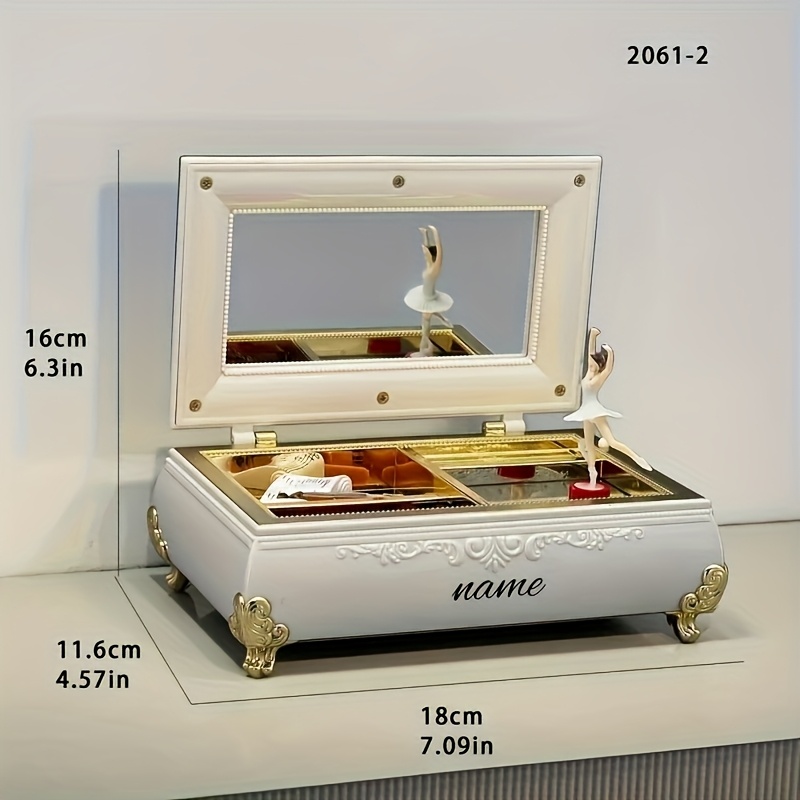 TEMU Personalized Name Music Box - Self- Photo/text With Mechanism, Vintage /jewelry Box Style Gift, Suitable For Birthdays, Anniversaries,