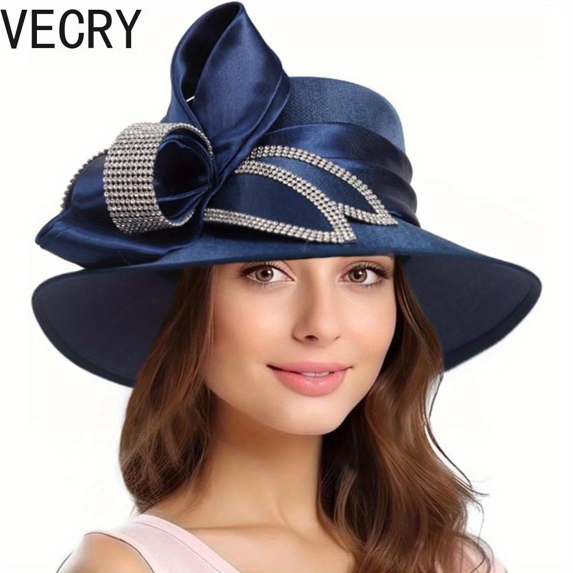 womens navy blue dress hats Ladies Hat Navy Blue Formal Hat Derby Hat, Women's Navy Blue Formal Hat  Wedding Guest Hat