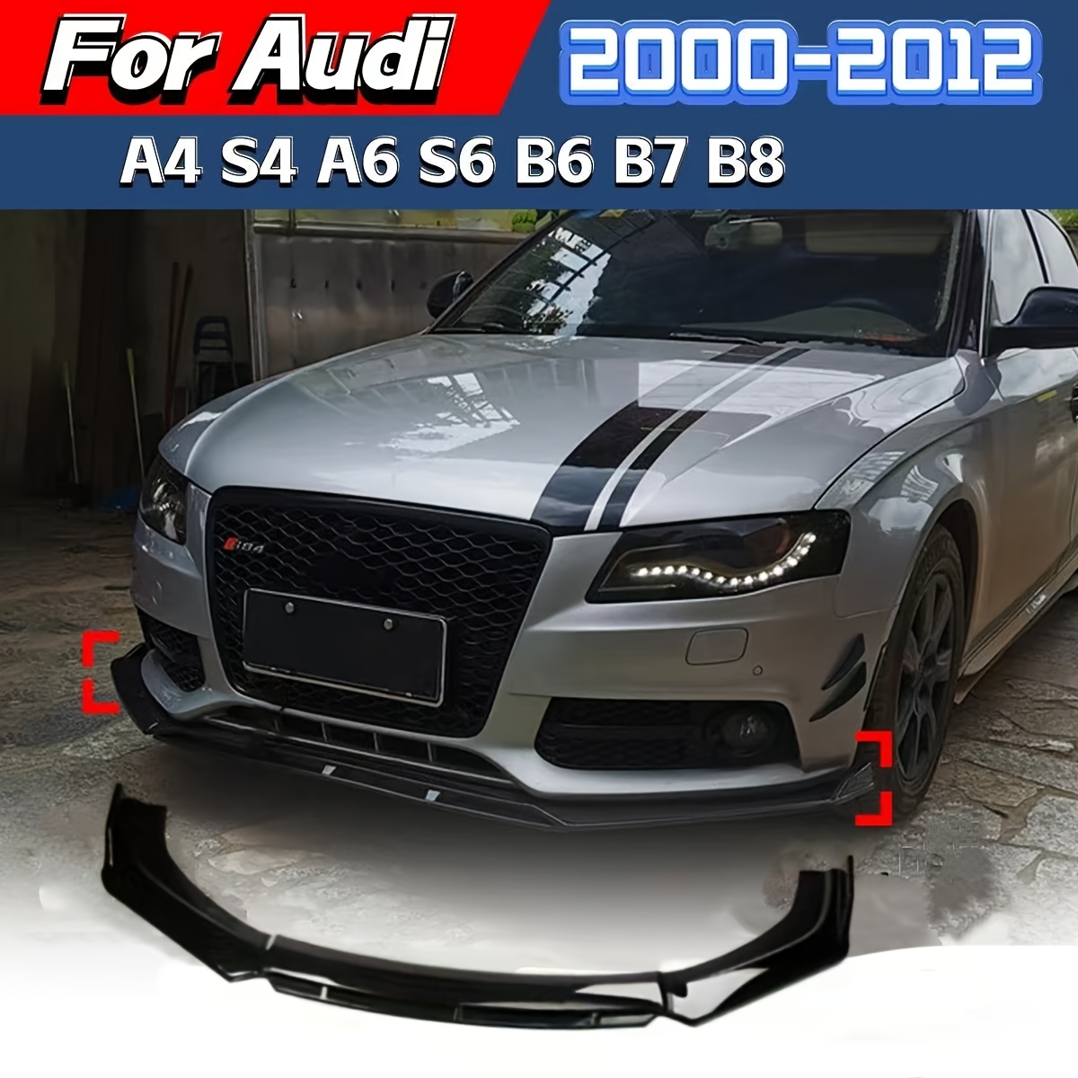 TEMU Front Wing Front Splitter Nozzle Kit Suitable For A4 S4 A6 S6 B6 B7 B8