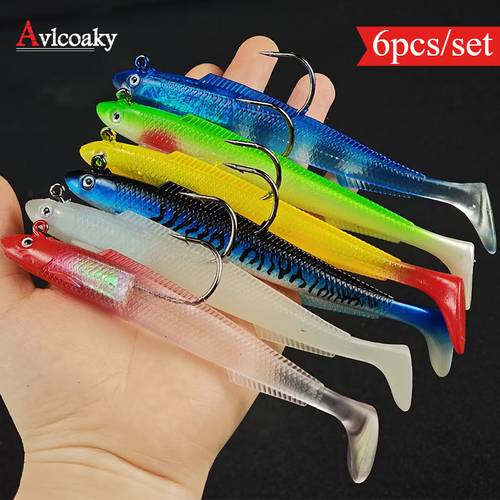 preces attēls 6 gab./komplekts, 15 cm/ mīkstas jig lures plastmasas ēsmas realistiskās zvejas ēsmas