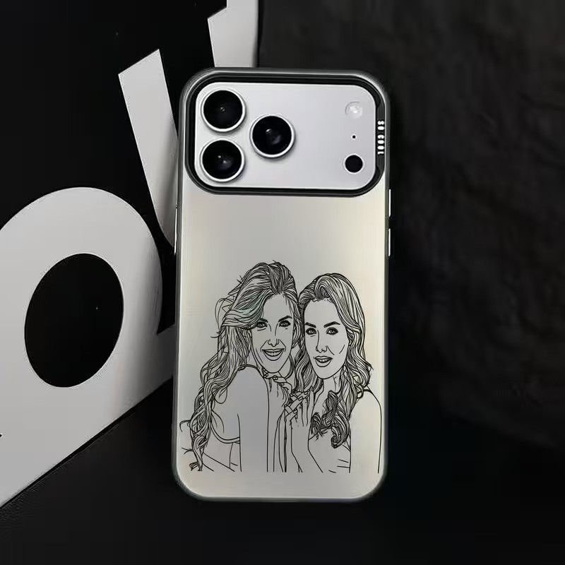 TEMU para Teléfono - con Foto a Línea, Personalizada , , Mascotas, y Retratos , Adecuada para iPhone 11/12/13/14/15 PLUS/16 Pro Max/17 Air/Pro/ Serie