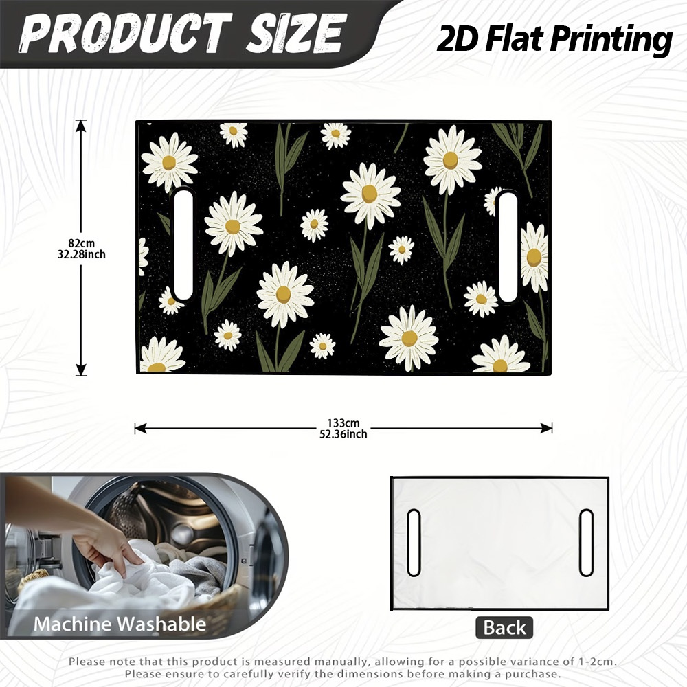 TEMU 1pc White Daisies Golf Cart Seat Cover Suitable For Most Club Carts, Breathable Cover With Elegant Daisy, For Golf Accessories, Fits For Course,
