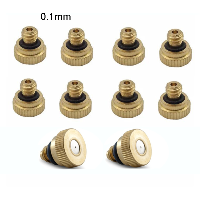 20 kosov/ razpršilnih šob za vodo, pršila za meglenje, zunanji hladilni sistem iz medenine, šobe za zalivanje /vrta 0.1/0.2/0.3/0.4/0.6 mm