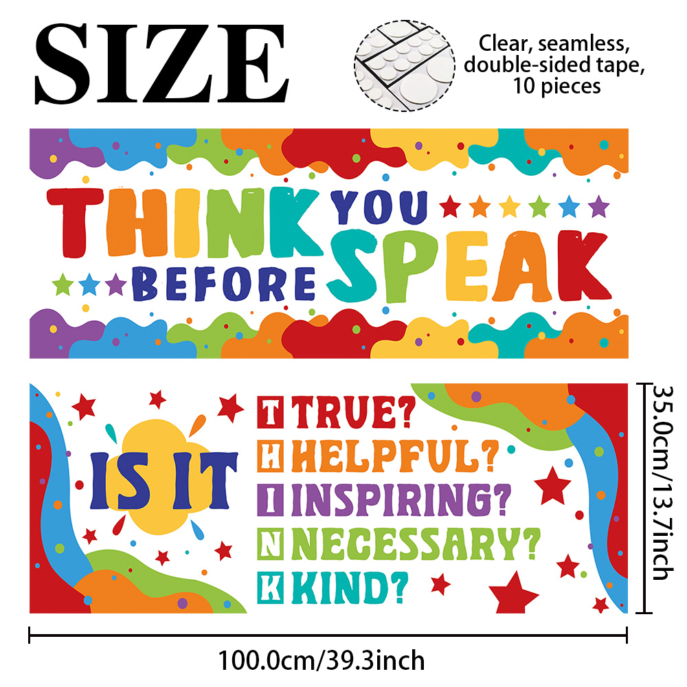 TEMU 2pcs Set Of Colorful Educational Classroom Poster Banners, Polyester, For Before Printing Teacher Banners, Suitable For Classroom Bulletin