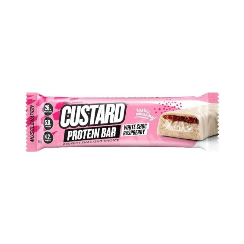 White Choc Raspberry Custard Protein Bars u2013 Creamy Custard Snack with Berry Layer 12x 60g, Post Workout Snack, Healthy Snack, Rich Flavor, Creamy Texture, Wholesome Snack, Proteinrich Bar, Snack Bar, Dessert Bar, Gym Enthusiasts, Healthconscious Eaters
