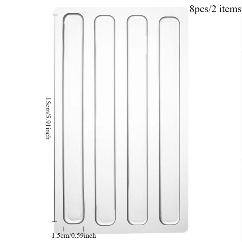 Image of 8pcs/2 Items, No-drill Traceless Anti-collision Door Bumpers, Wall Protectors, Silent Pads, Refrigerator Soundproof Mats, Transparent Anti-collision Strips, Self-adhesive Non-slip Pads