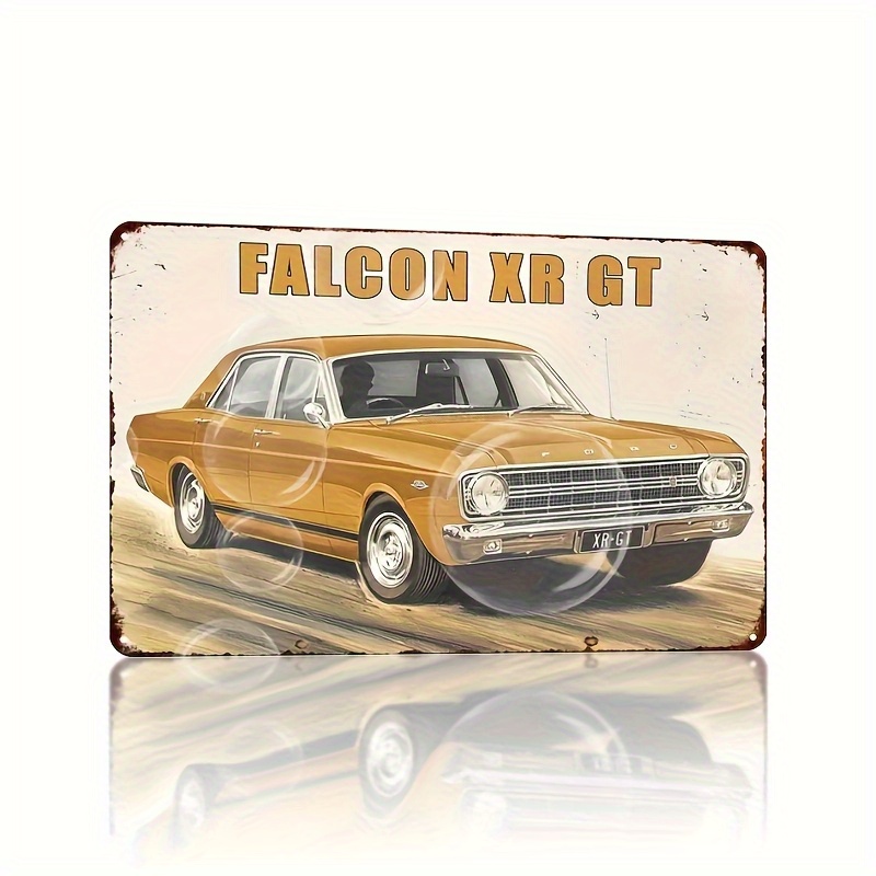 TEMU 2d Flat - Vintage Xr Gt Metal Sign, Measuring 30.48x20.32cm, Features A 2d Flat Design. This Pre-drilled Rustic Style Wall Art Is Ideal For