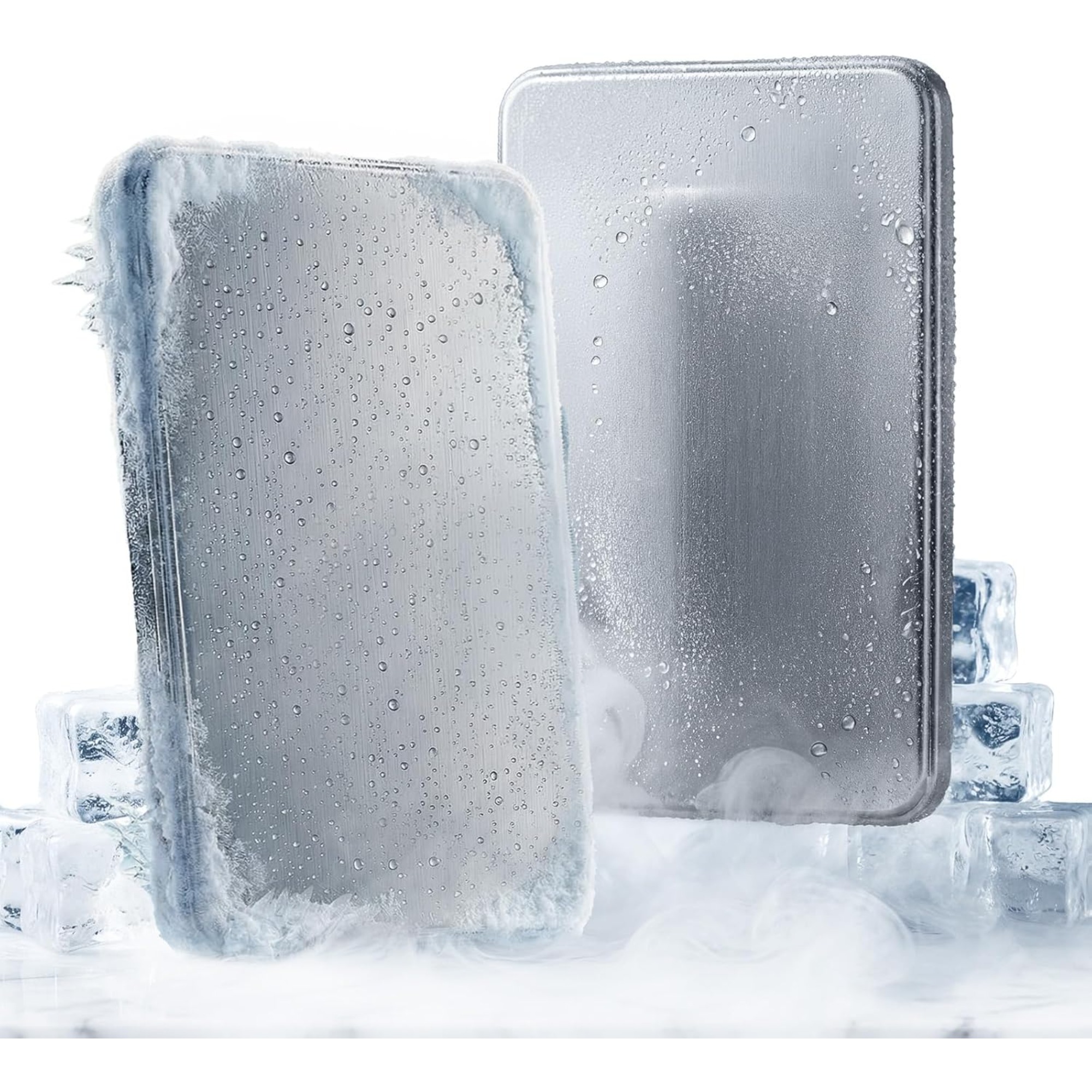   stainless steel ice packs 2 pack maintains   temperatures freezes quickly and provides long lasting cooling reusable ideal for outdoor activities camping fishing lunches heatwave protection