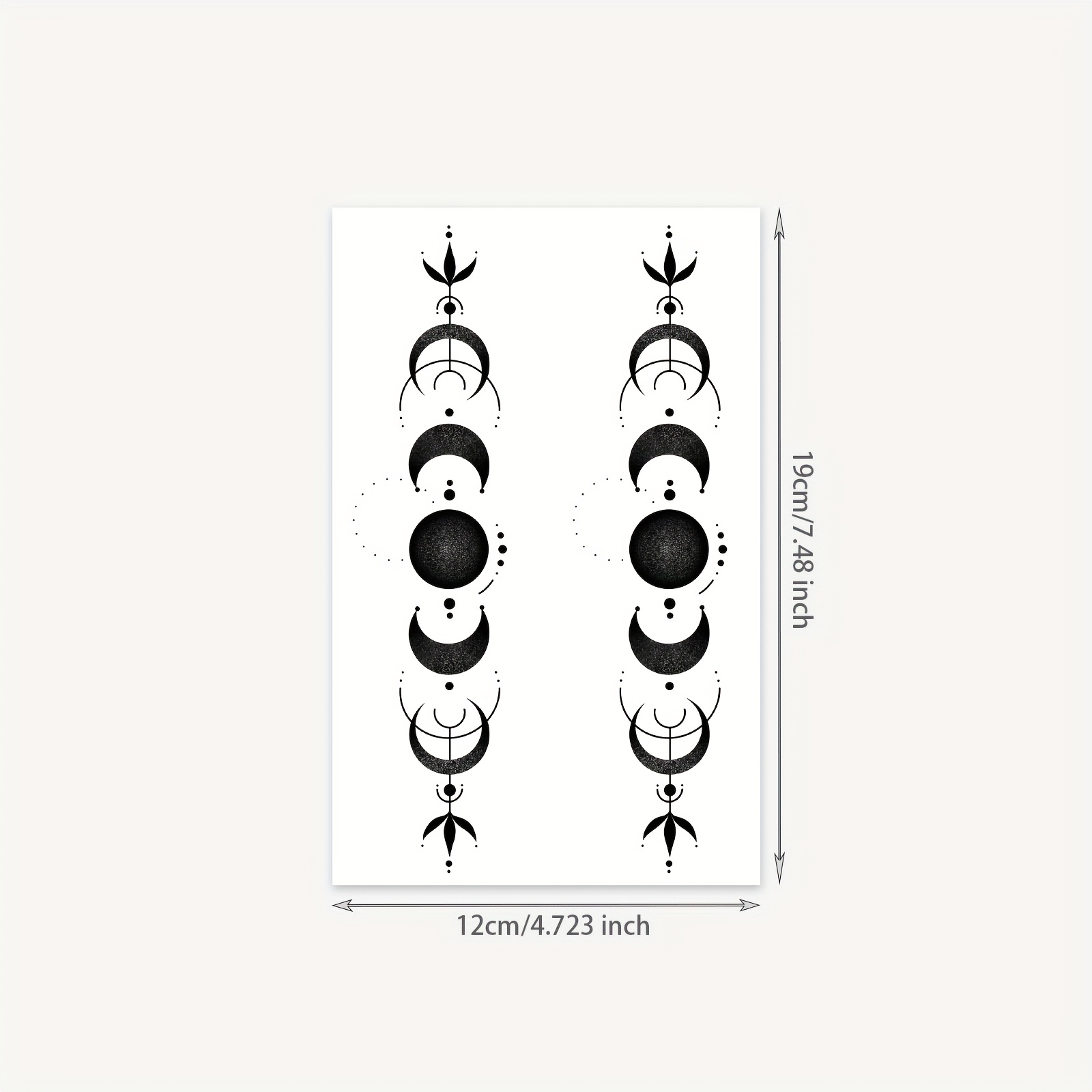 Image of 1pc Black Temporary Tattoo Sticker, Fashionable Mysterious Cool , Rectangle Shape, Lasts 1-3 Days, Light Beige Decoration | Decorative Tattoo | Black Tattoo