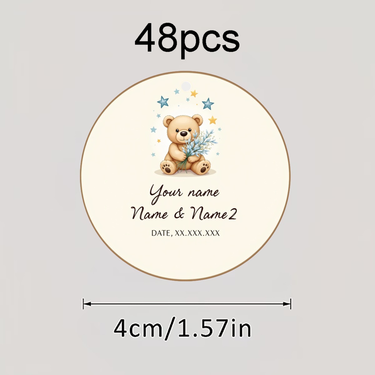 TEMU 24/48pcs + Cartes Étiquettes Rondes Simple Face Personnalisées avec Corde de . Convient à Diverses Occasions, avec d' et Floraux. Idéal pour