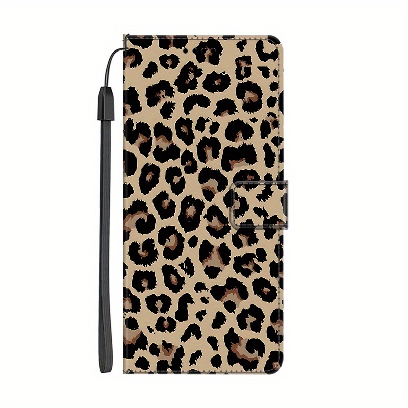 TEMU Leopard Print Pu Magnetic Flip Wallet Case With A Holder Stand For Galaxy Models Including A42, A41, A40, And .
