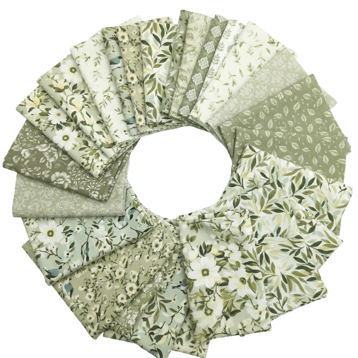 20pcs   fabric bundles 25 x 25cm craft fabric pre cut squares sheets for   sewing quilting crafting green floral