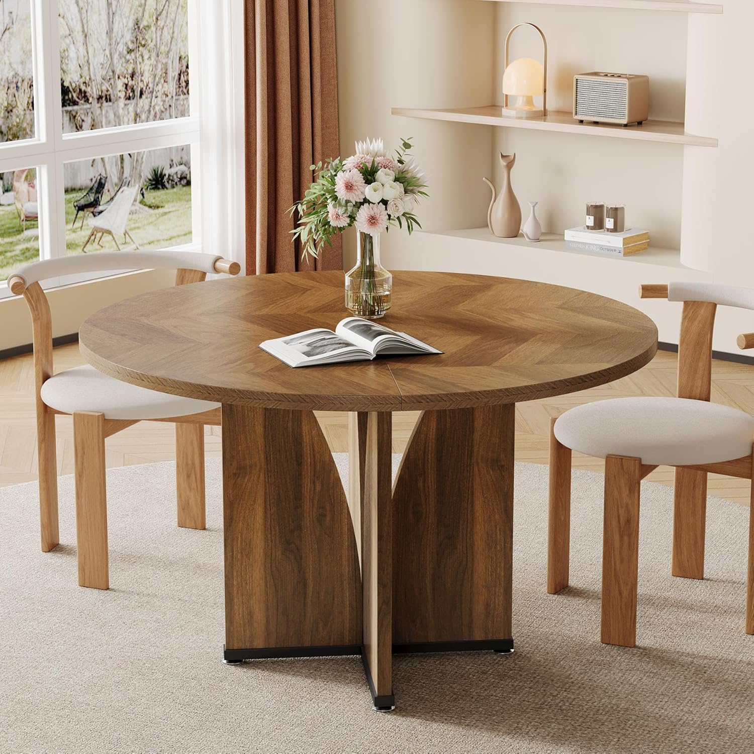 39.37-inch Table Suitable For Four, Featuring A Farmhouse Style With A Wooden Top And Legs, Designed To Or Living Room (rustic Brown)