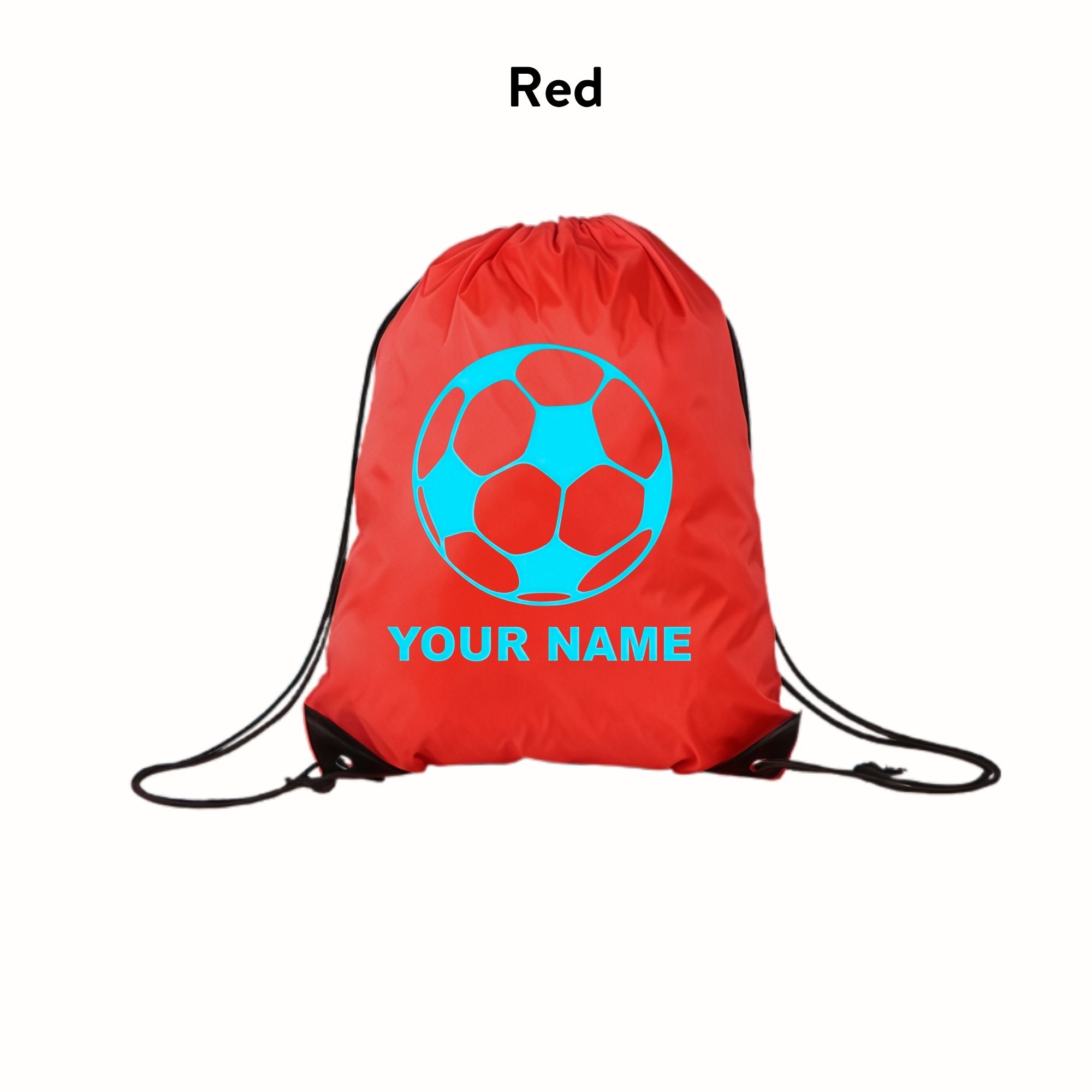TEMU 1pc Football-themed Name/text Backpack - Customizable With Your Design, Durable Polyester Drawstring Suitable For Football Fans, Outdoor Sports,