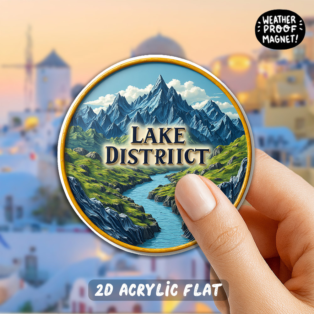 TEMU 1 English Fridge Magnet- 2d Acrylic Souvenir Featuring A Of The National Park, Including Landmarks Like And Windermuir- Is An Ideal Gift For ,