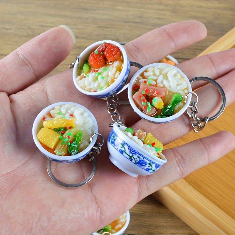 mini food keychain sold on Temu United States