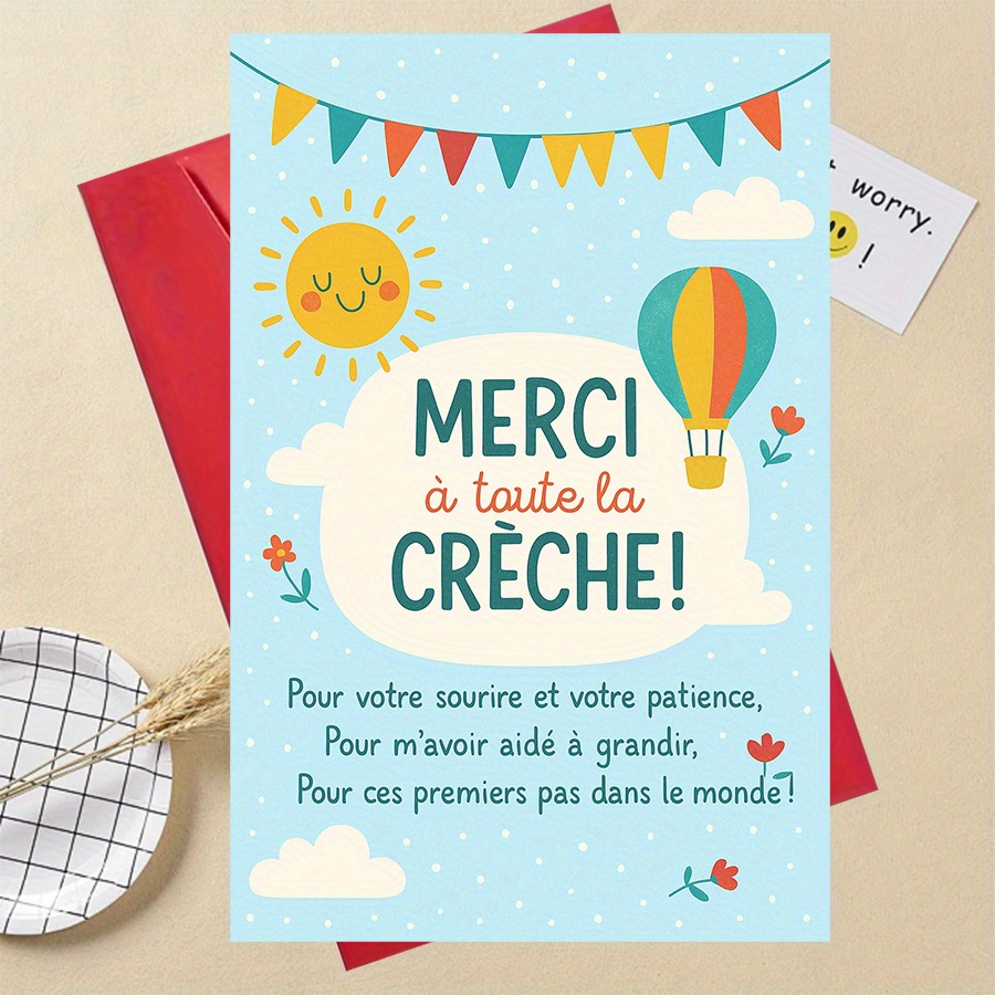 TEMU 1 carte de remerciement cadeau amusante, pour le personnel de garderie, avec message , pour les , les enseignants et les événements de , pour la
