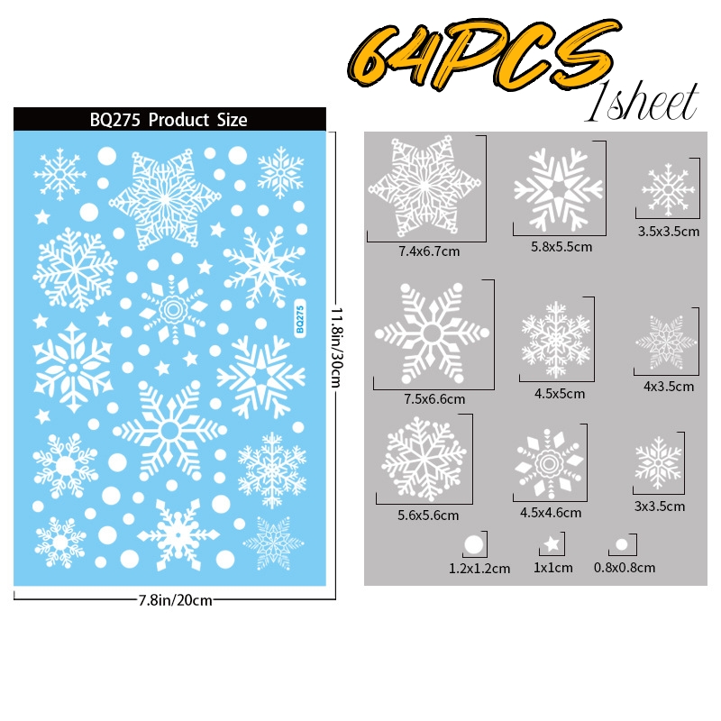 Pvc Electrostatic Adsorbed Snow Window Decals - Electrostatic Adhesive Decals For Winter Door Decorations And Christmas Decorations