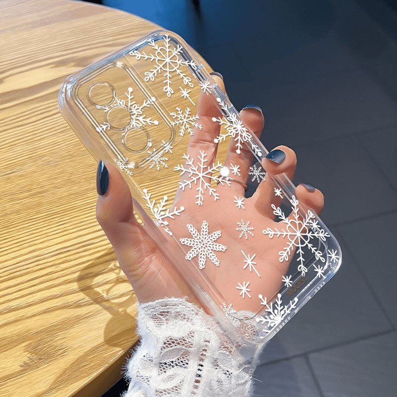 TEMU Phone Case: Full-screen Snowflake Soft Transparent Tpu Painted Phone Case For Oppo A3, A3 Pro, A3x, A16, A17k, A18, A38, A40, A55, A57, A57s,