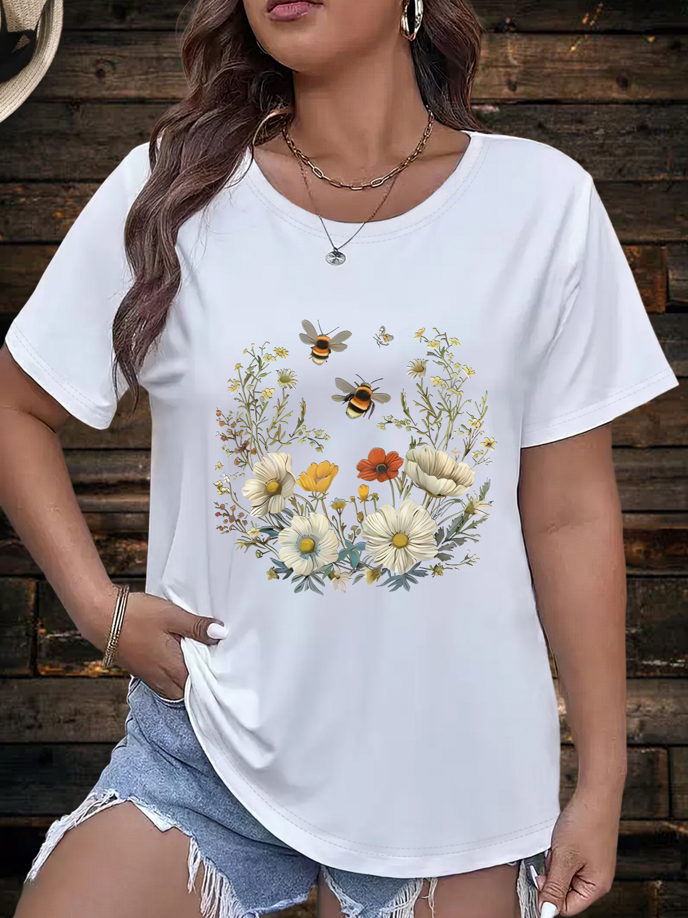flower tee shirt sold on Temu United States