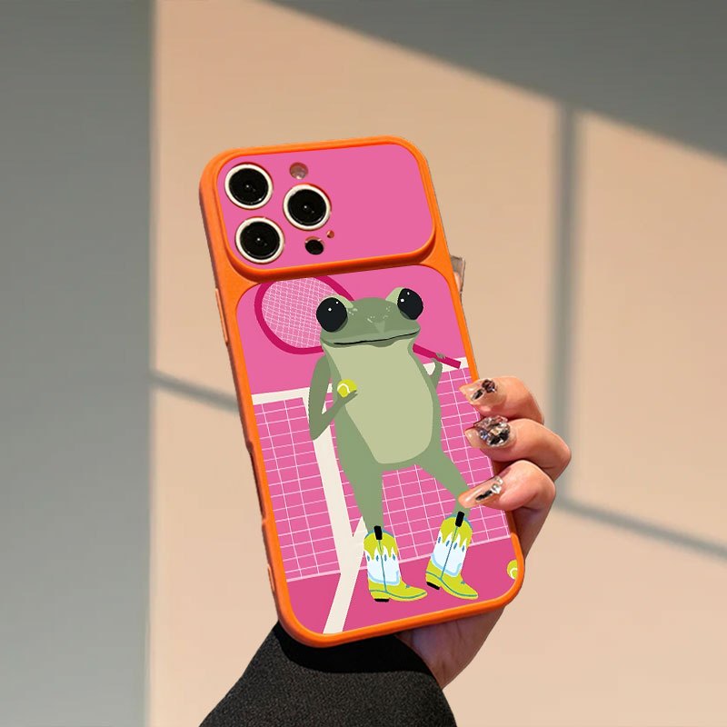 TEMU Phone Case: Cute Frog Tennis Player Pattern Uv Printed Phone Case Suitable For 17promax 17pro 17 16promax 16 15 14 13 12 11 Series Phones