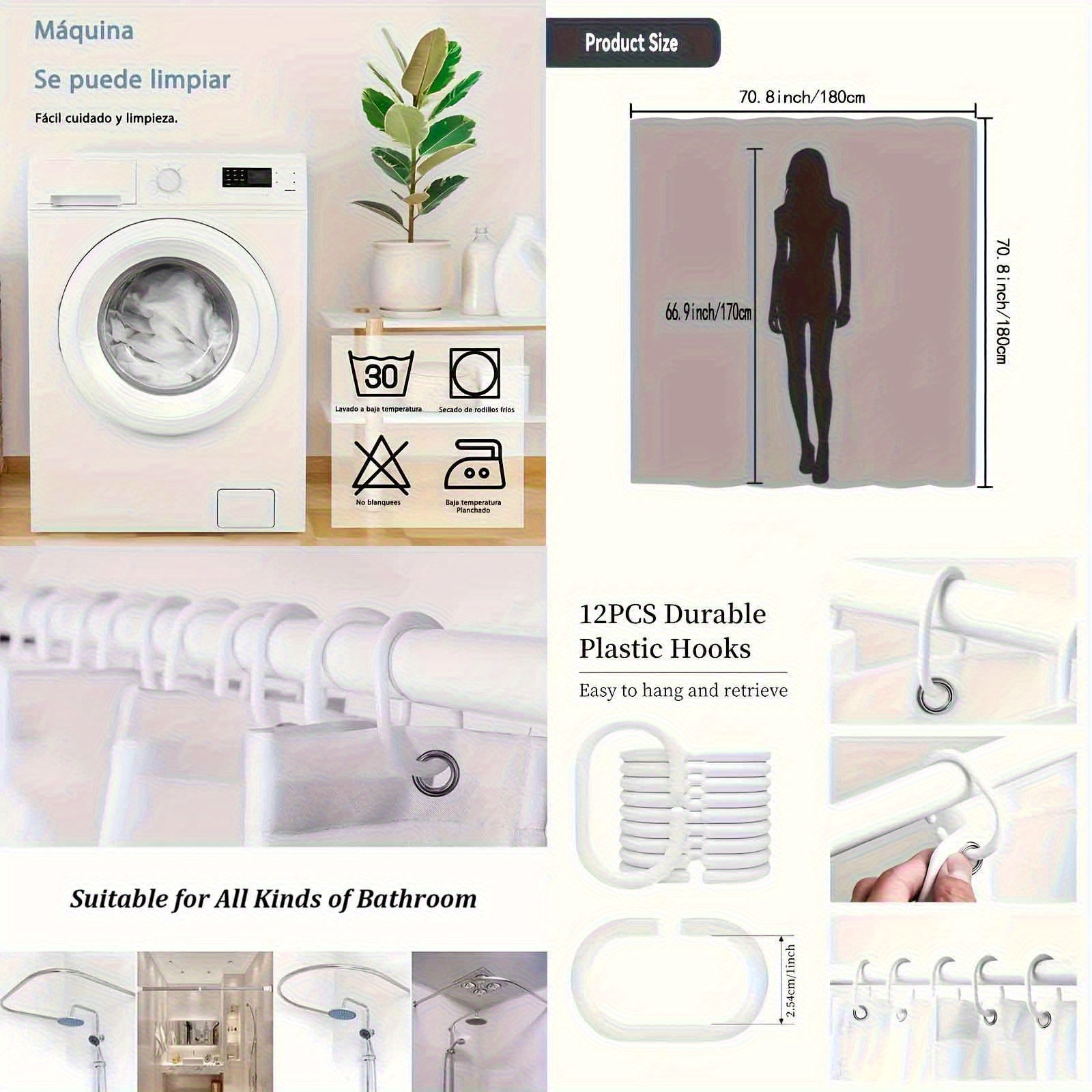 Light Luxury Diamond Pattern Shower Curtain with Hook