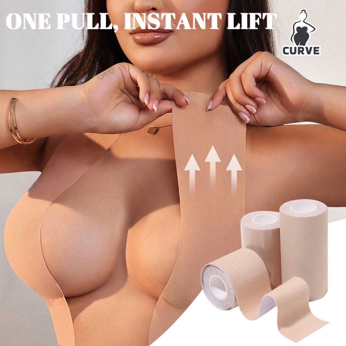 1 roll breast lift body tape with petal nipple pasties breathable lifting tape suitable for a e cups   designed for   for sports and special occasions women lingerie accessories