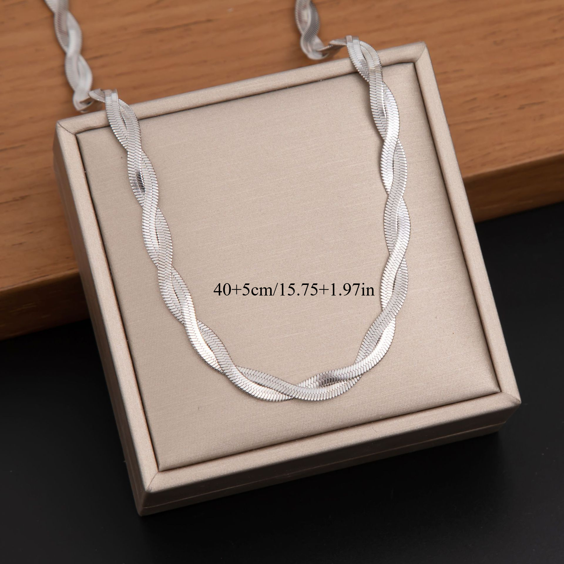 Image of A Vintage-style Silvery Stainless Steel Chain Necklace For Women | Adjustable Clasp, Wear Or As A Gift, Snake-themed Jewelry