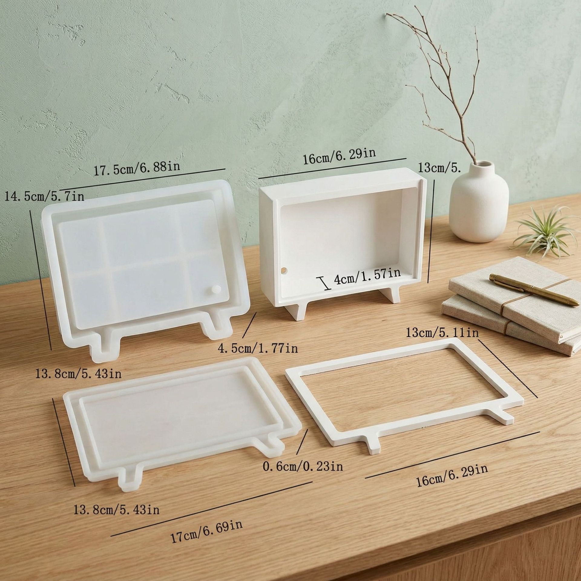 Landscape Box Decoration Silicone Mold, Tv Set Shaped Box, Plaster Epoxy Mold, Candle Making Mold