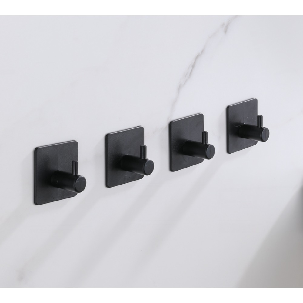 Plastic Self-adhesive Hooks, No Drill Sticky Wall Mounted Hooks For Curtain Tiebacks, Robes, Bags And Home Decor