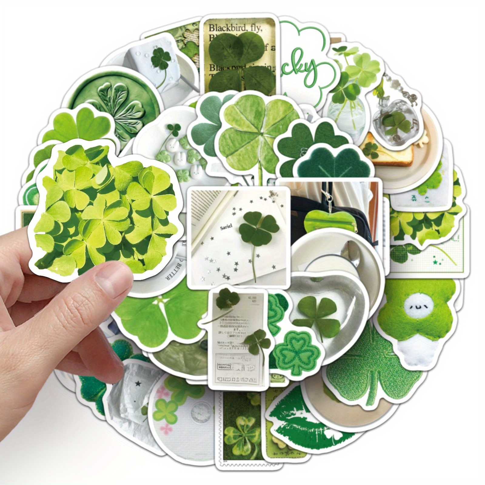 50pcs clover stickers good luck symbols - Temu