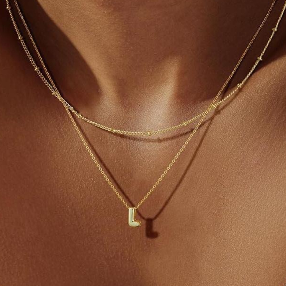 Image of New 26-letter Necklace And Collarbone Chain Set - Soft, Minimalist, Elegant Commuting Accessory For Women