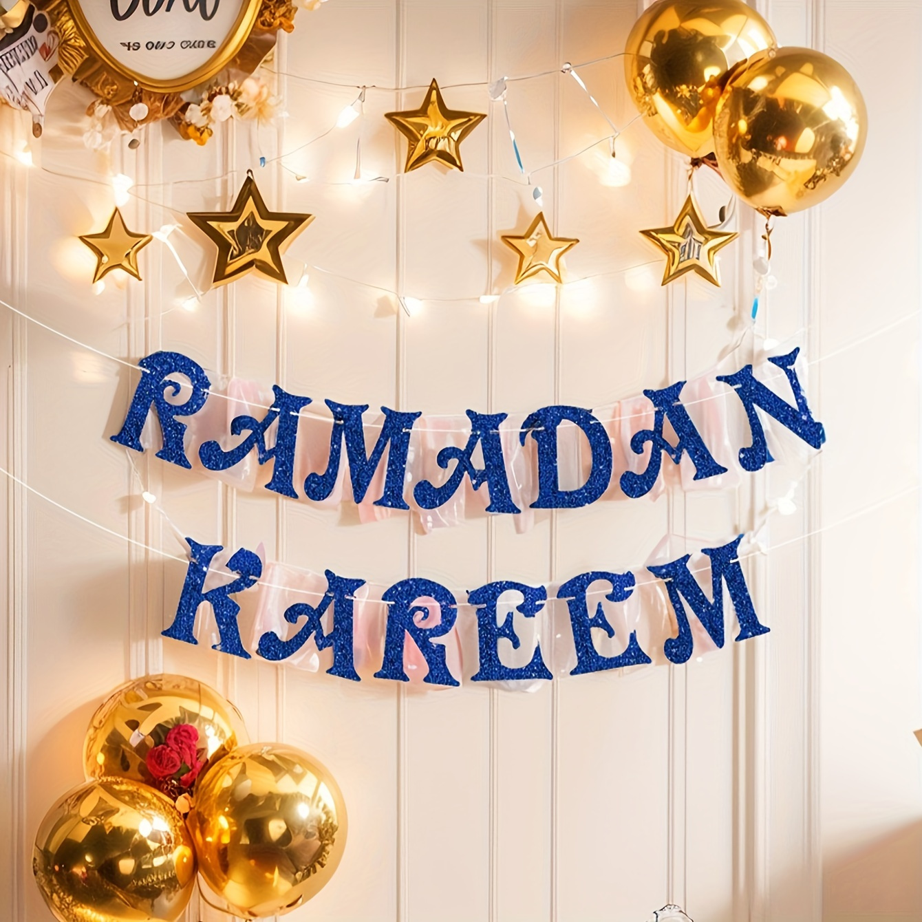 Jute-Banner „Ramadan Mubarak“ – Fertig Montiert, Verstellbar, Für Party-Dekoration & Foto-Hintergrund