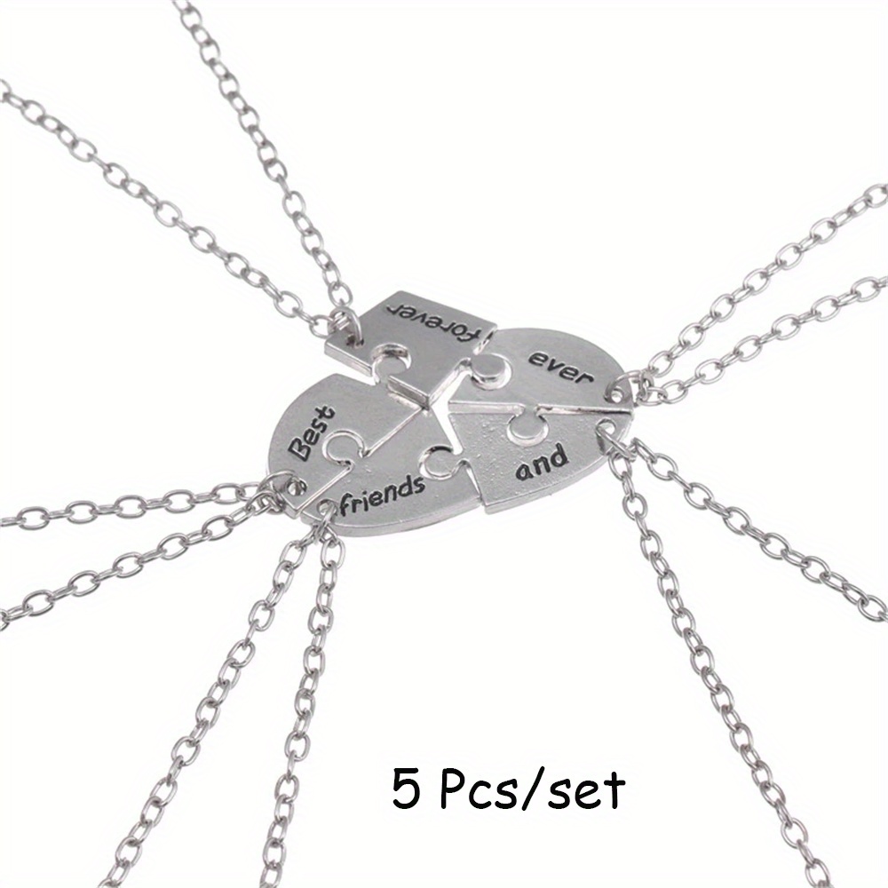 TEMU 5pcs/set Pendant Necklace For Women Pendant Necklace Friendship Fashion Trendy Geometric Romantic Elegant Party Jewelry Accessories Gift