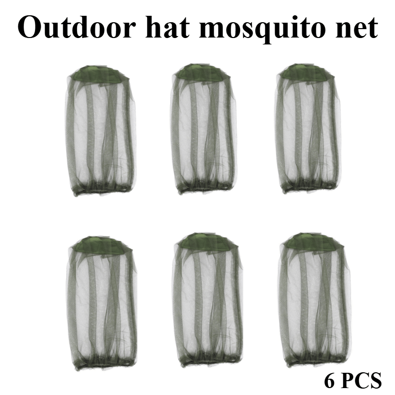 TEMU 6pcs Outdoor Net, Hat Net, Automatic Retractable Insect Hat Camping, Versatile Hat, Outdoor Fishing Hat - Christmas & Carnival Party Outfit