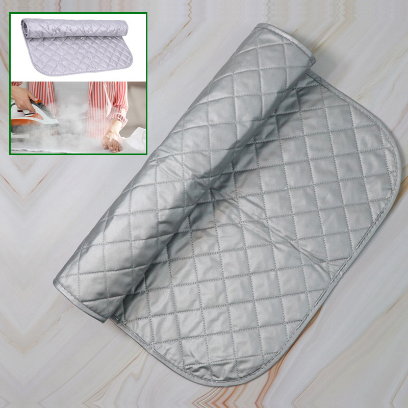 heat resistant portable folding ironing mat with thick cotton padding non electric tabletop pad ideal for travel dorm laundry suitable for dryers washing machines and all   1pc details 0