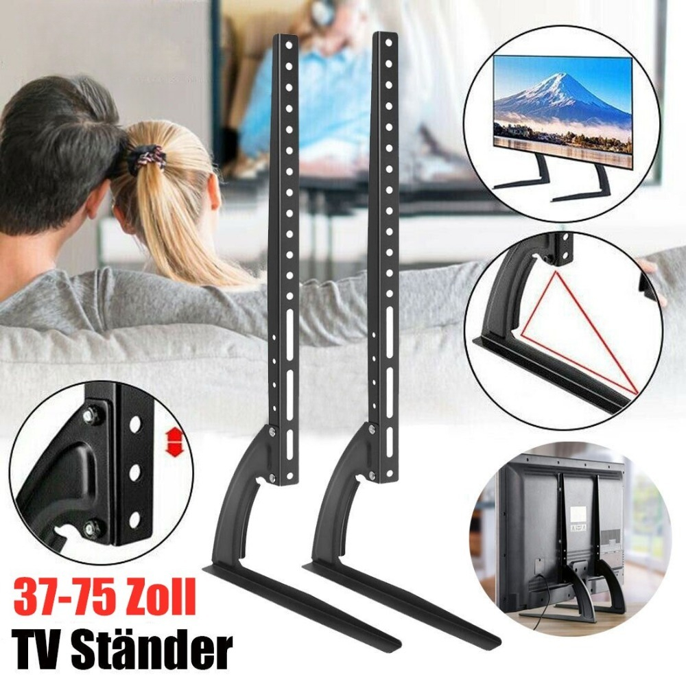 2pcs Universal Tabletop Tv Monitor Riser Height Adjustable Desk Stand Fit 32-60 Inch Lcd Led Screen Vesa 800x400mm Space Display Bracket