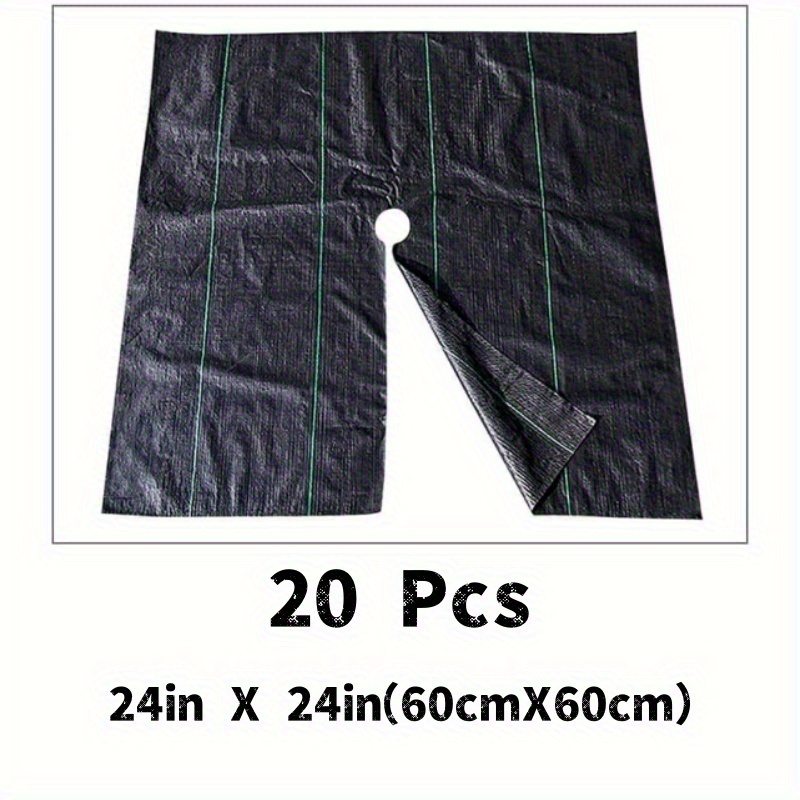 E-shop 20er-Pack Wiederverwendbare Vliesstoff -Abdeckungen - Hochwertige Unkrautkontrolle & Wurzelschutz, 3 Größen (24x24, 40x40, 60x60 Zoll) mit
