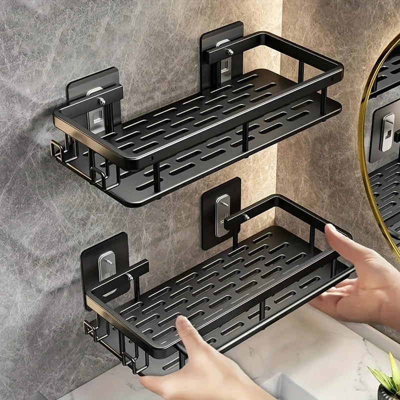 

Rv Bathroom Accessories, Aluminum No-drill Rectangular Rack - Rust-proof Wall-mounted, Suitable For Rv Bathroom Storage, Large Capacity, Rv Kitchen Storage Rack, Gift