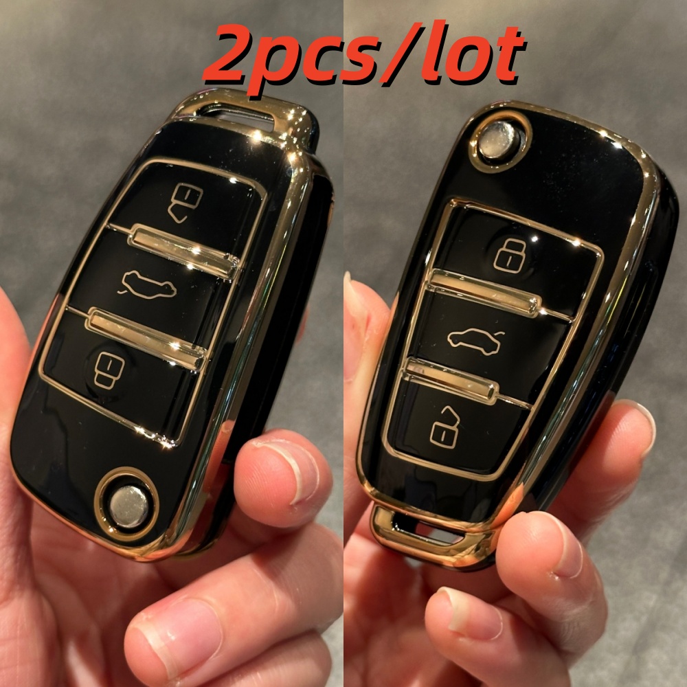 TEMU 2 Stk./Lot Autoschlüsselhüllen für Audi A1 A3 A4 A5 A6 A7 Q3 Q5 S6 B6 B7 B8 C6 8P 8V 8L